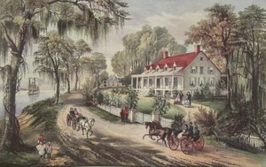 A Home On The Mississippi, pub. 1871, Currier & Ives alkotó: American School
