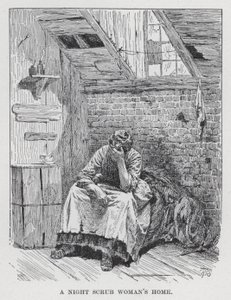 Éjszakai bőrradír, nő otthona (litho) alkotó: American School