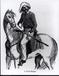Egy texasi őr, illusztráció a „Mexikó és a mexikói háború képi története” című művéből, John Frost, 1848 alkotó: American School