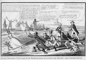 Nagy rabszolgavadászat, avagy gyorsaságpróba az elnöki posztért, az ünnepelt zsémbes Black Dan, Lewis Cass és Haynau között, T.C., New York, 1852 körül. alkotó: American School