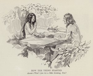 Ádám és Éva az Édenkertben (litográfia) alkotó: American School