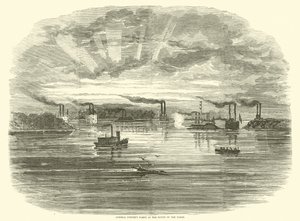 Porters Admiral flotta a Yazoo torkolatánál, 1862 decemberében alkotó: American School
