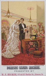 Háztartási varrógépek (chromolitho) hirdetése alkotó: American School