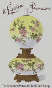 Larkin Premium díszítésű porcelán jardiniere lámpák (chromolitho) hirdetése alkotó: American School