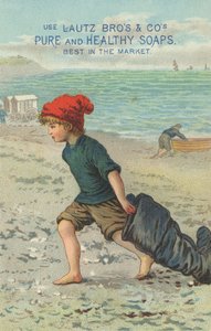 A Lautz Bros & Cos tiszta és egészséges szappanok reklámja, 1880 körül alkotó: American School