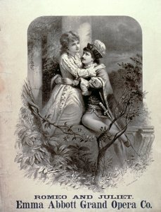 A Rómeó és Júlia reklámja, a főszerepben Emma Abbott, a Grand Opera Company alkotó: American School