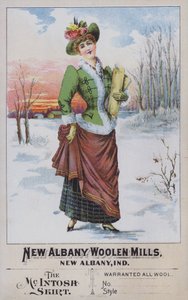 A McIntosh szoknya reklámja, New Albany Woolen Mills, Indiana, USA (chromolitho) alkotó: American School