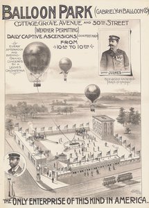 Reklámplakát egy Balloon Parkhoz Chicagóban, Amerikai Egyesült Államokban, 1888 körül alkotó: American School