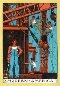 Az 1930-as évek Amerikájának „modern ipari korának” allegóriája alkotó: American School