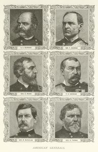 American Generals, A E Burnside, William T Sherman, George G Meade, P H Sheridan, George B McClellan, George H Thomas alkotó: American School