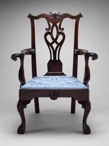 Fotel, c. 1760-1790 (fekete dió; déli sárga fenyő) alkotó: American School