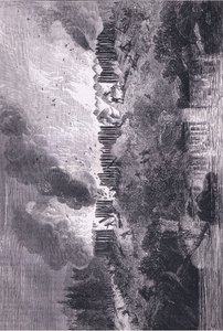 Támadás a Pequot-erőd ellen, illusztráció Cassell története az Egyesült Államok pubjából. készítette: Petter & Galpin 1890 körül (litho) alkotó: American School