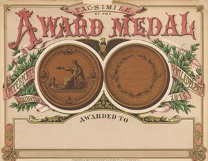 „Díjérem”, Centenáriumi Kiállítás Scrapbook, 1876 alkotó: American School