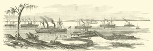 Bankok partraszállás Baton Rouge-ban, Louisianában, 1863. március alkotó: American School