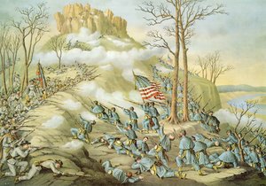 Kilátó-hegyi csata, 1863. november 24., vésette Kurz és Allison alkotó: American School