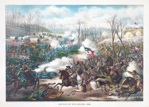 Battle of Pea Ridge, Arkansas, pub. Kurz és Allison, 1889 alkotó: American School