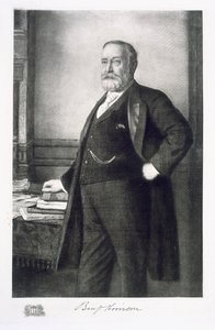Benjamin Harrison (1833-1901), az Amerikai Egyesült Államok 23. elnöke, pub. 1901 (mélynyomás) alkotó: American School