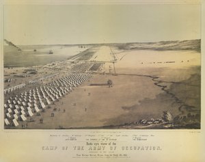 Madártávlat a Megszálló Hadsereg táboráról, nyomtatta G & W Endicott, New York, 1847 alkotó: American School