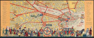 Boston böngészésre alkalmas város: mit nézzünk meg és hogyan élvezzük a látogatást, 1935-45 körül (színes litó) alkotó: American School