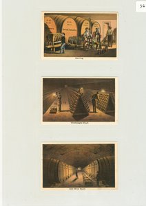 "Palacoló" és pezsgőtároló, Kereskedelmi kártyák egy pincészet számára, 1876 körül (színes litó) alkotó: American School