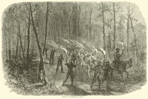 Foglyok behurcolása éjjel, 1864. augusztus alkotó: American School