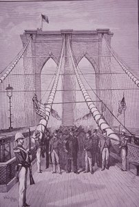 Brooklyn Bridge, Arthur elnök a megnyitó ünnepségen, 1883. május 24-én (metszet) alkotó: American School