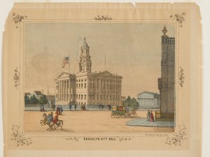 Brooklyn Városháza, kiadó: Charles Magnus, Inc. (litho, kézzel festett wc-vel) alkotó: American School