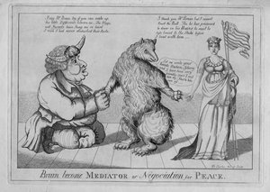 Bruin közvetítővé vagy béketárgyalóvá vált, 1813 körül alkotó: American School