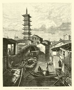 Csatorna és Pagoda Shanghai közelében alkotó: American School