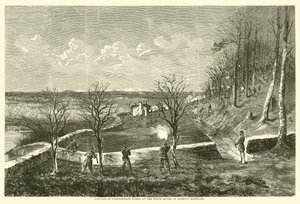 Konföderációs munkák rögzítése a Fehér Házban, a Lookout Mountain-on, 1863 novemberében alkotó: American School