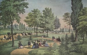 Central Park, The Drive, Currier & Ives, pub. 1862 alkotó: American School