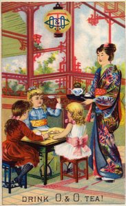 Gyerekek a japán teaszertartáson alkotó: American School