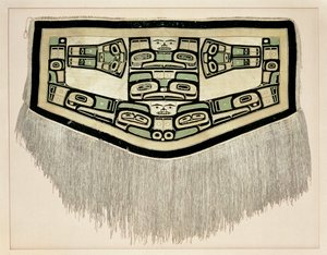 Chilkat takaró, 1832 előtt (hegyi kecske gyapjú és sárga cédruskéreg) alkotó: American School