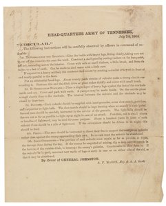 1864. július 7-i körlevél a Tennessee-i hadsereg által használt redutak építésére és megerősítésére vonatkozóan alkotó: American School