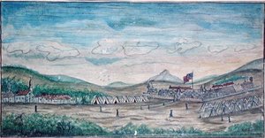 Perote városa és vára, Mexikó (akvarell papíron) alkotó: American School