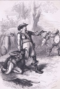 Atherton ezredes és az indiánok 1661, illusztráció Cassell története az Egyesült Államok pubjából. készítette: Petter & Galpin 1890 körül (litho) alkotó: American School