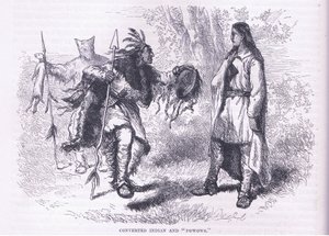 Megtért indiánok "Powows" 1695, illusztráció Cassell története az Egyesült Államok pubjából. készítette: Petter & Galpin 1890 körül (litho) alkotó: American School
