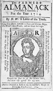 A The Farmers Almanack címlapja, megjelent 1714 (nyomtatás) alkotó: American School