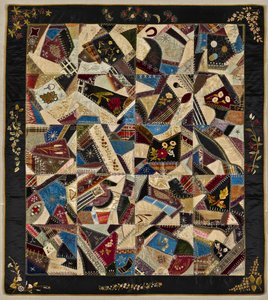 Crazy Quilt, 1875-1900 körül (selyem, brokát és bársony) alkotó: American School