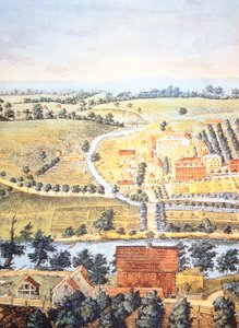 Pennsylvania megművelt mezőgazdasági területe 1750-ben (színes litho) alkotó: American School