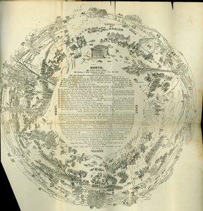 Cyclorama kihajtható térkép, amely részletezi a nagy lázadás történetét, 1870 körül