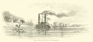 A Daviss flotta úton van Farragutshoz, 1862 júliusában alkotó: American School