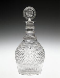 Dekanter és dugó, c. 1820-1840 (ólommentes üveg) alkotó: American School