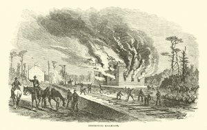Vasutak lerombolása, 1863. április alkotó: American School