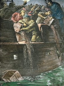 A tearakományok megsemmisítése, Boston Tea Party néven alkotó: American School