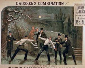 Párbaj a hóban, a The Bankers Daughter plakátja Crossens Combination főszereplésével a Jacobs & Procter Operaházban