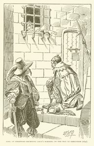 Strafford grófja Laud áldásában részesül a kivégzés felé vezető úton (1641) (metszet) alkotó: American School