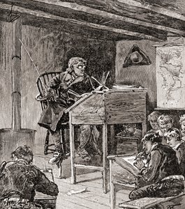 Oktatás a 18. és 19. században, az 1905-ben megjelent „Hazánk története” című művéből (fametszet) alkotó: American School
