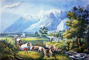 Kivándorlók átkelnek az Alföldön alkotó: American School