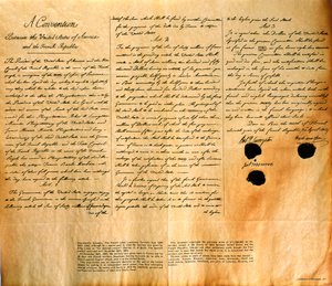 A Louisiana Egyesült Államok általi megvásárlásáról szóló egyezmény fakszimile, 1803. április 30. alkotó: American School